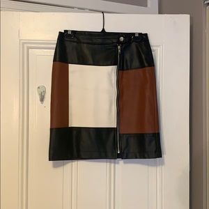 Retro Faux Leather Skirt